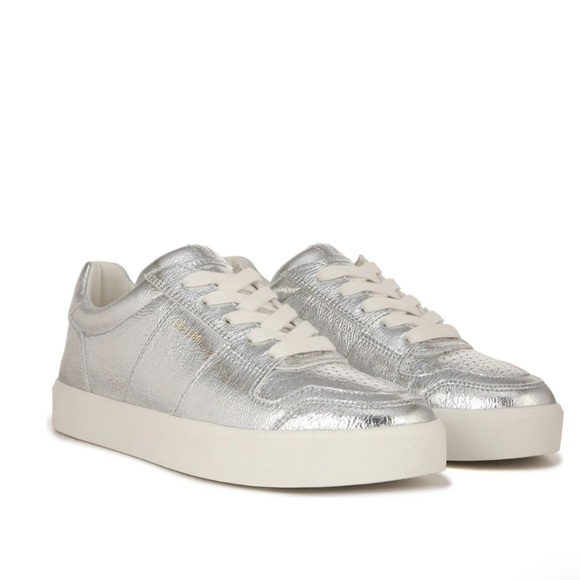 Sam Edelman Shoes - NEW Sam Edelman Metallic Leather Silver Sneakers - Size 8.5